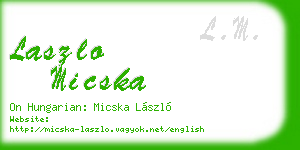 laszlo micska business card