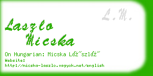 laszlo micska business card
